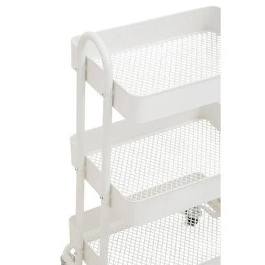 Acero Three Tier White Metal Trolley - Image 10