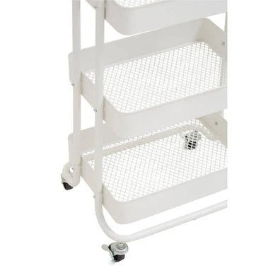 Acero Three Tier White Metal Trolley - Image 11