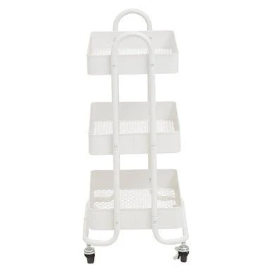 Acero Three Tier White Metal Trolley - Image 6