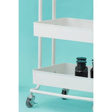 Acero Three Tier White Metal Trolley - Image 9
