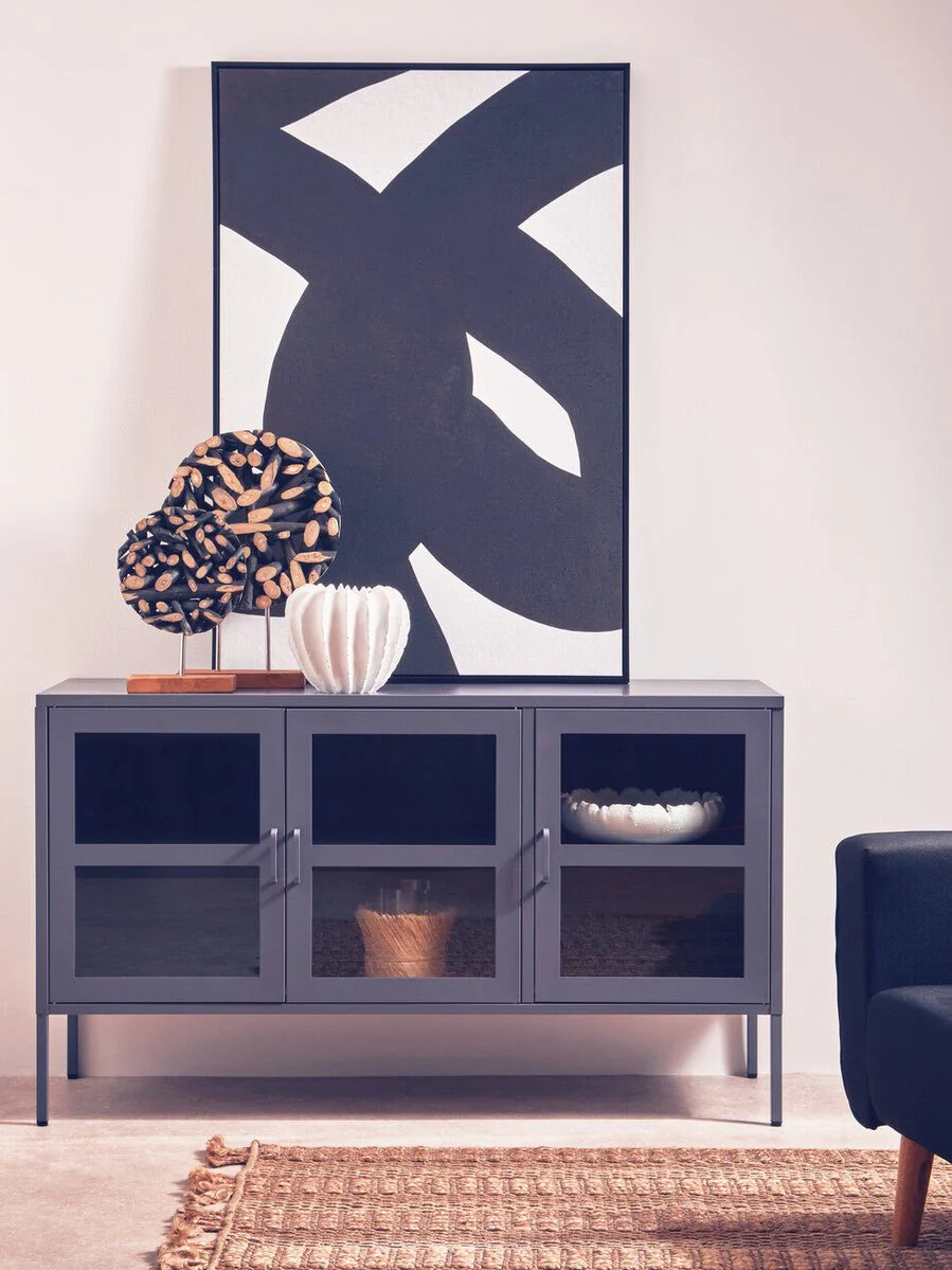 Acier Three Door Grey Metal Sideboard - Image 12