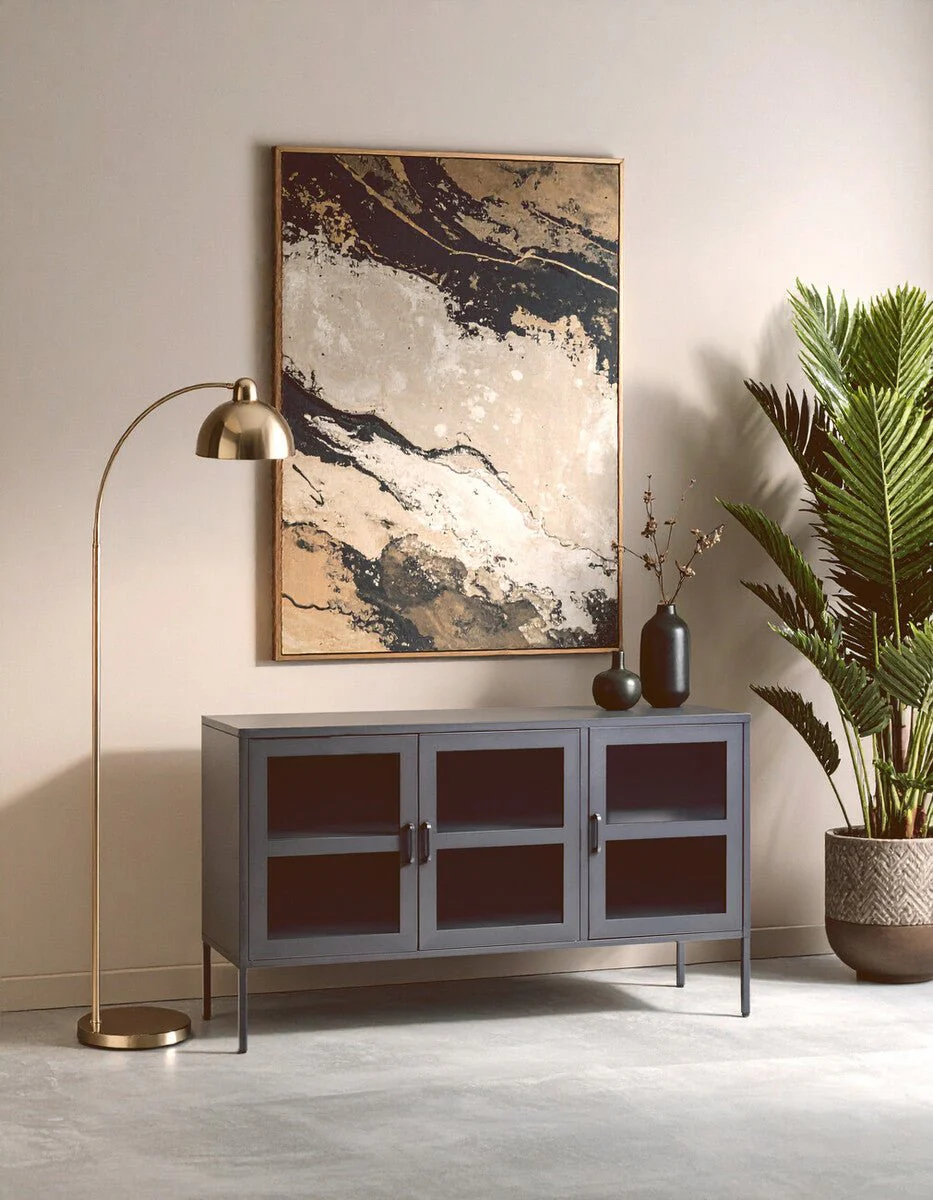 Acier Three Door Grey Metal Sideboard - Image 16