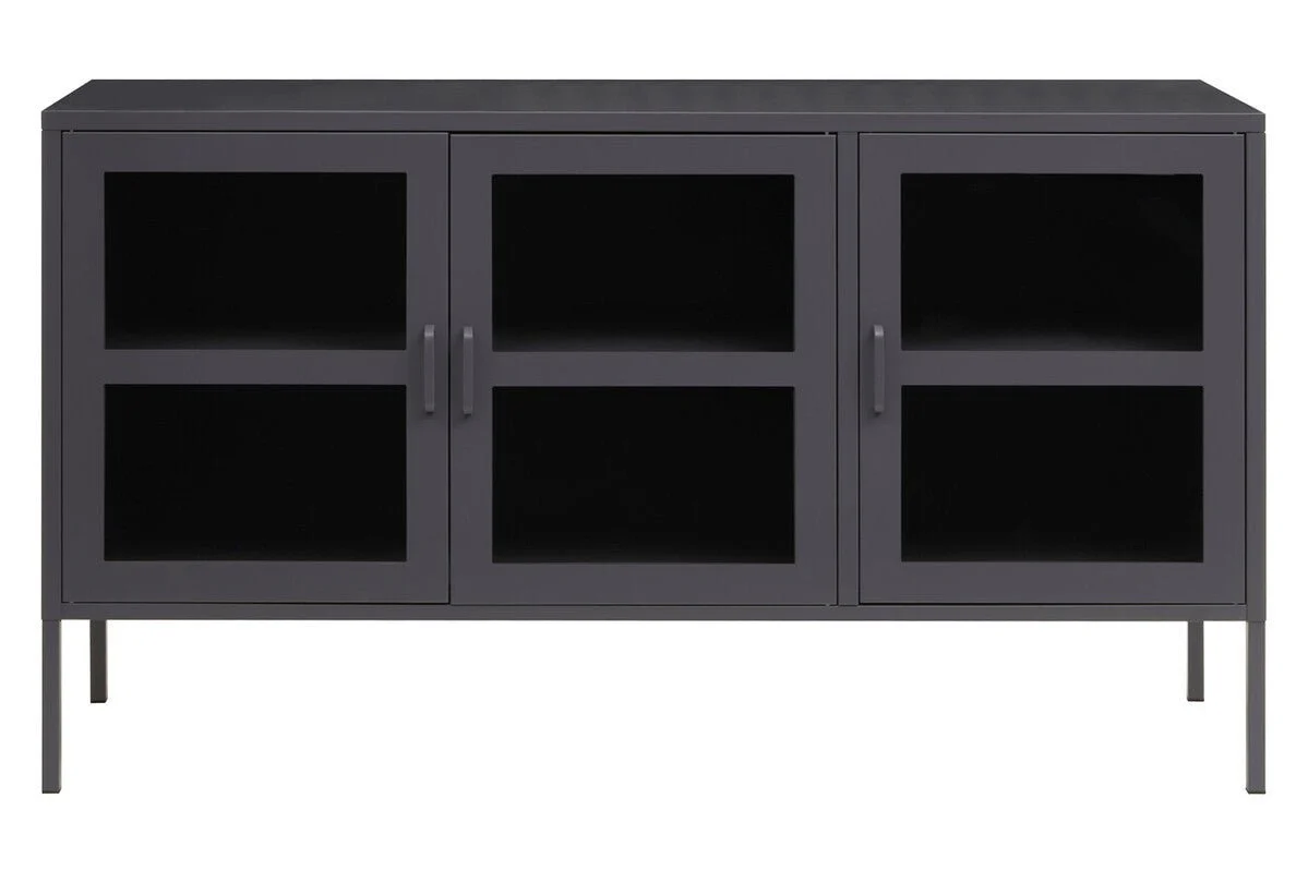 Acier Three Door Grey Metal Sideboard - Image 6