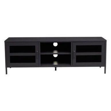 Acier Two Door Black Metal Media Unit - Image 10