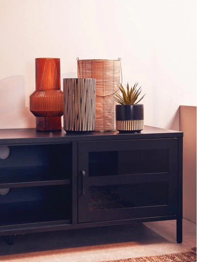 Acier Two Door Black Metal Media Unit - Image 11