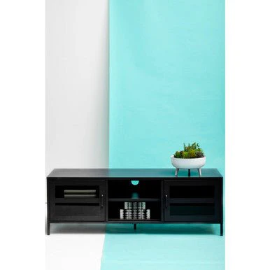 Acier Two Door Black Metal Media Unit - Image 12