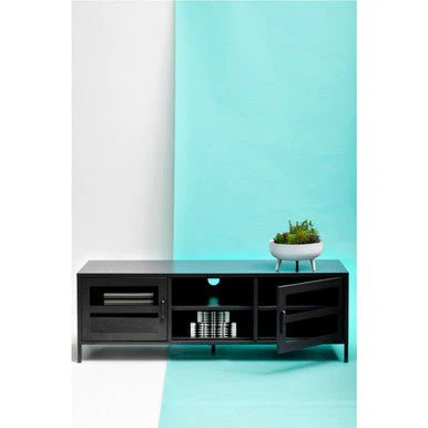 Acier Two Door Black Metal Media Unit - Image 13