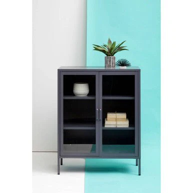 Acier Two Door Grey Metal Cabinet - Image 11