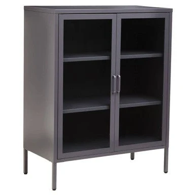 Acier Two Door Grey Metal Cabinet - Image 5