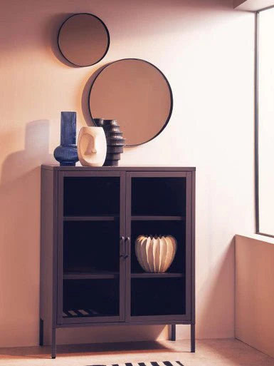 Acier Two Door Grey Metal Cabinet - Image 9