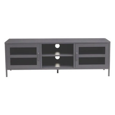 Acier Two Door Grey Metal Media Unit - Image 10
