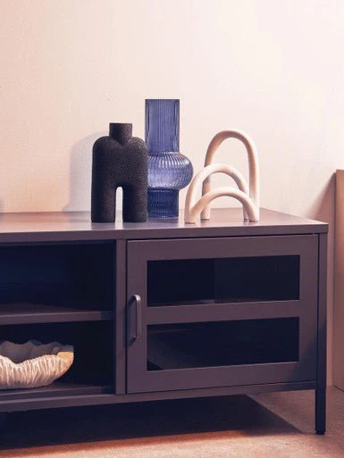 Acier Two Door Grey Metal Media Unit - Image 11