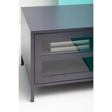 Acier Two Door Grey Metal Media Unit - Image 14