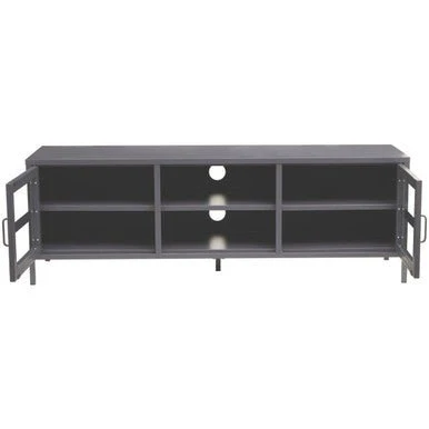 Acier Two Door Grey Metal Media Unit - Image 7