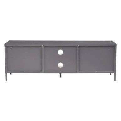 Acier Two Door Grey Metal Media Unit - Image 9