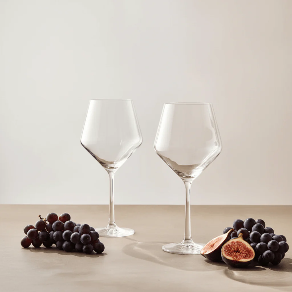 Ada Set Of 2 Crystal Burgundy Glasses - Image 6