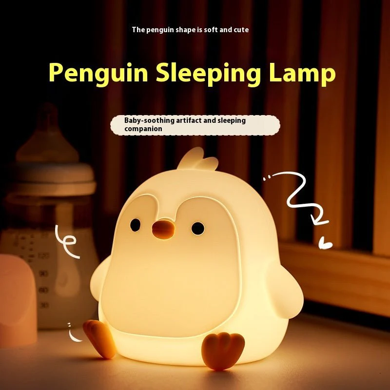 Adorable Penguin Night Light - Rechargeable Silicone Touch Lamp for Kids Bedroom - Image 5