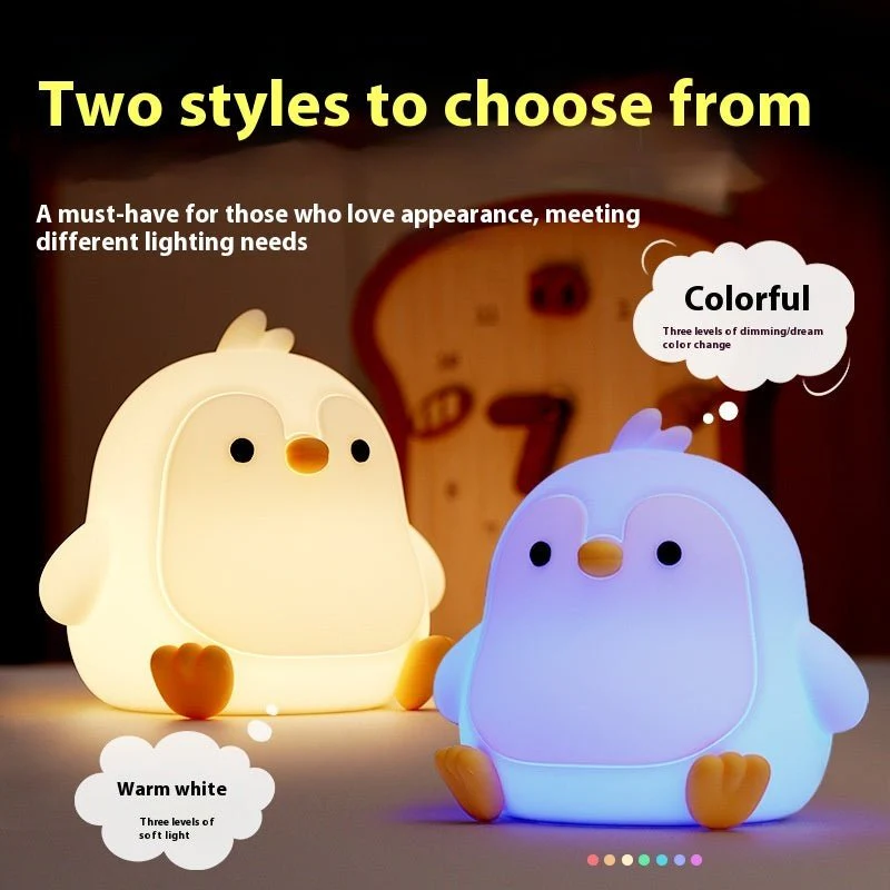 Adorable Penguin Night Light - Rechargeable Silicone Touch Lamp for Kids Bedroom - Image 6