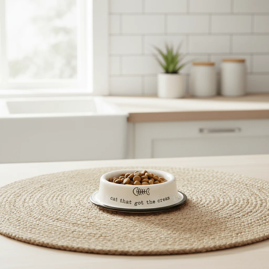 Adore Pets 0.4Ltr Cat That Got The Cream Bowl - Image 3