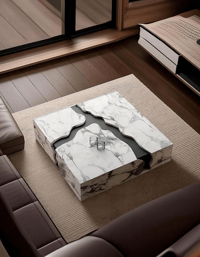 Aesop Low Coffee Table, Square Marble - Image 2