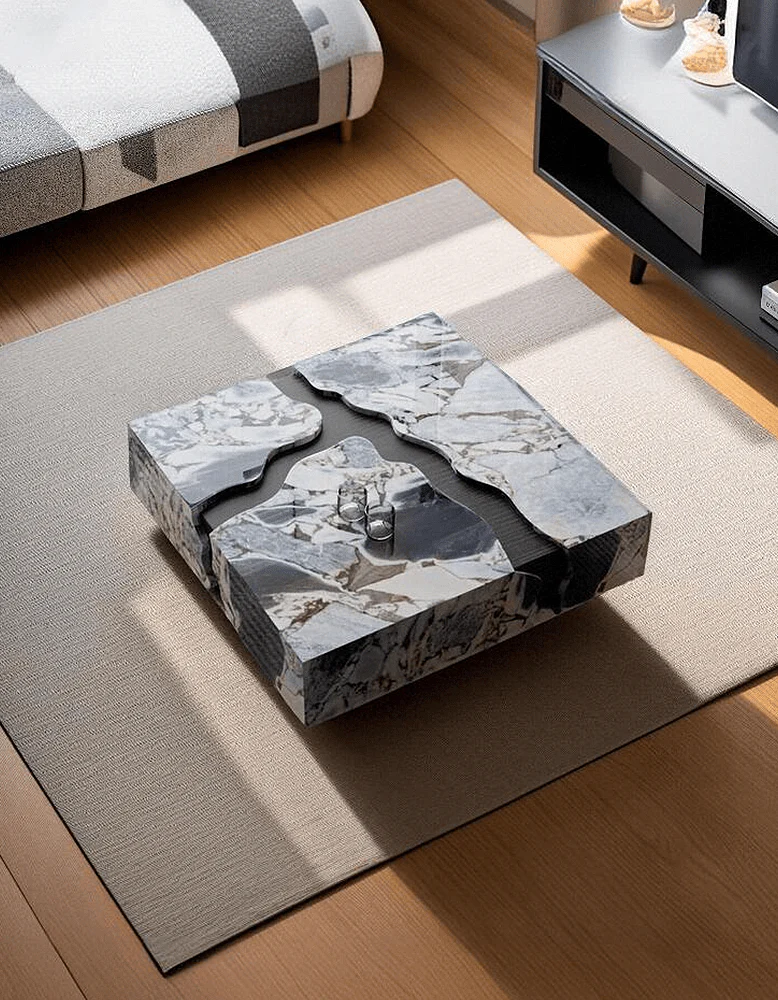 Aesop Low Coffee Table, Square Marble - Image 3
