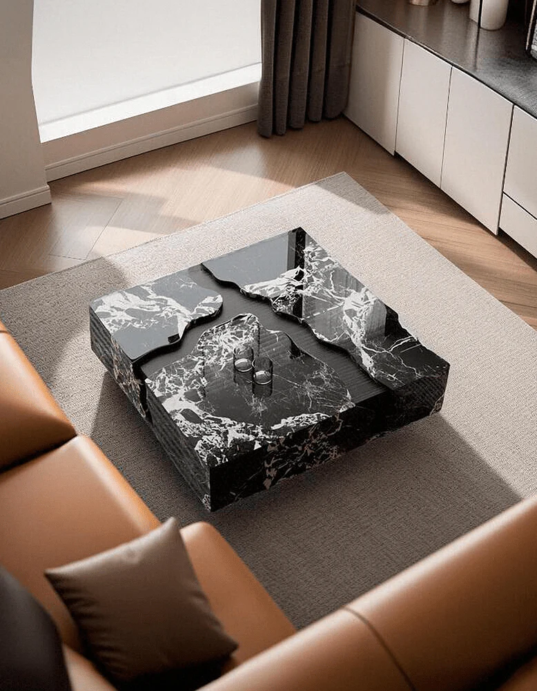 Aesop Low Coffee Table, Square Marble - Image 4