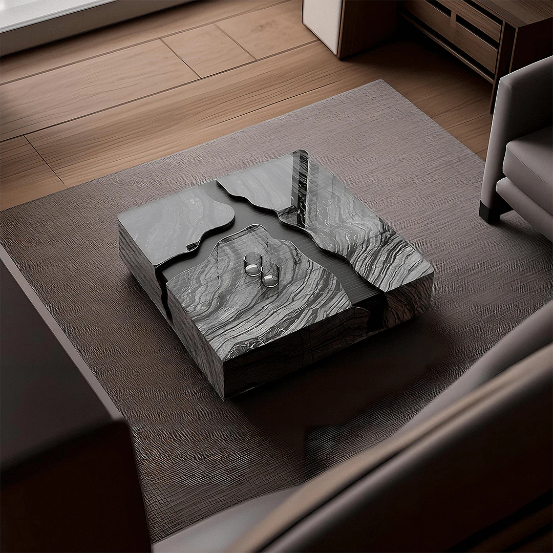 Aesop Low Coffee Table, Square Marble - Image 8