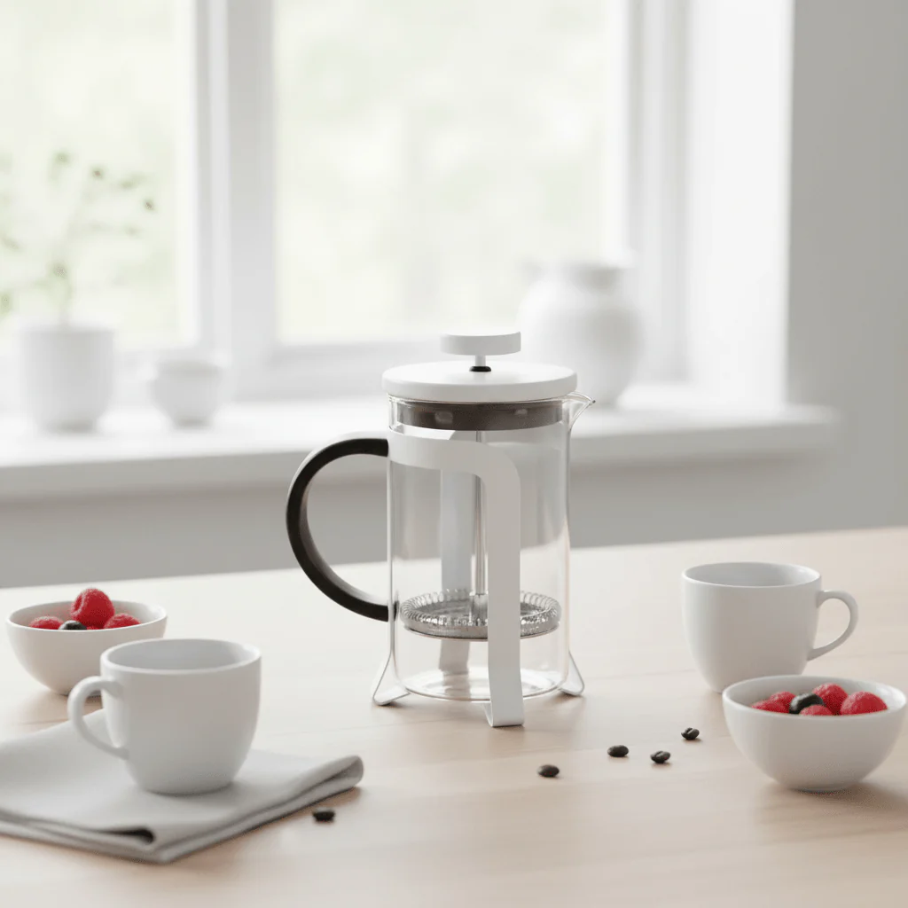 Akeala Matte White Cafetiere 350Ml - Image 3