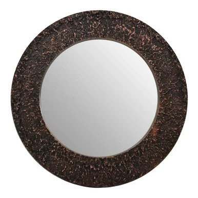 Akola Copper Finish Round Wall Mirror - Image 11