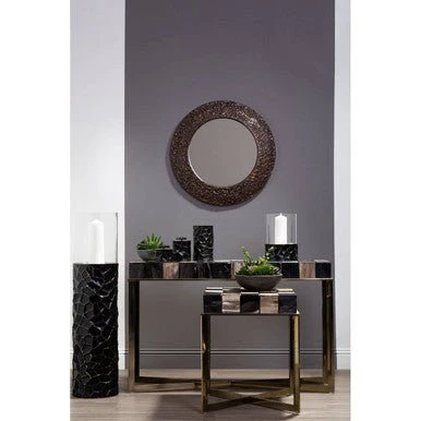 Akola Copper Finish Round Wall Mirror - Image 6