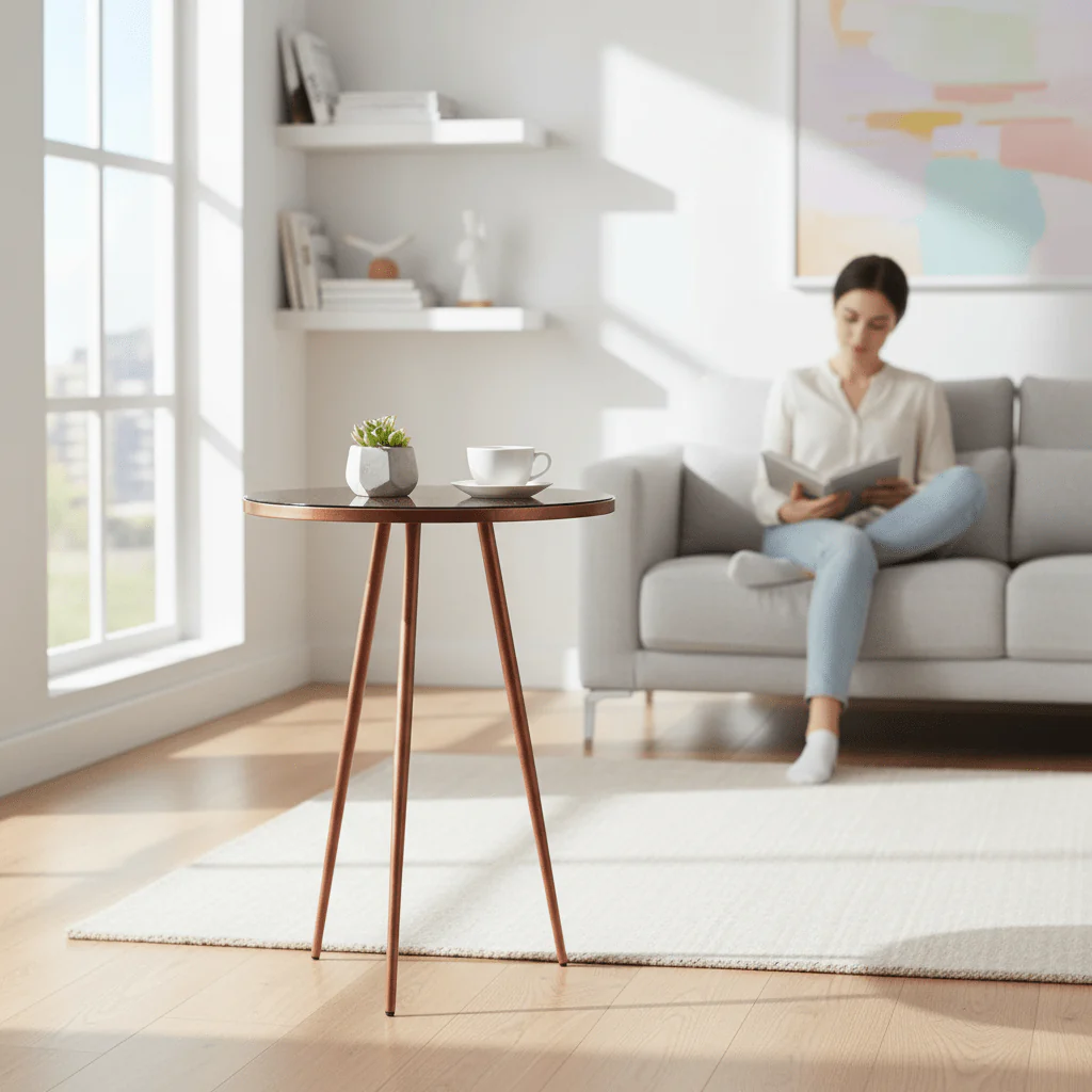 Akola Copper Finish Side Table - Image 2