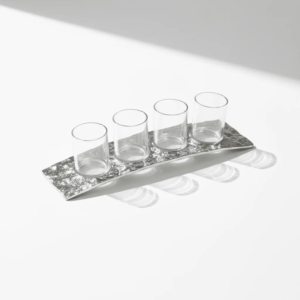 Akola Curved 4 Tealight Holder in Silver - Image 4