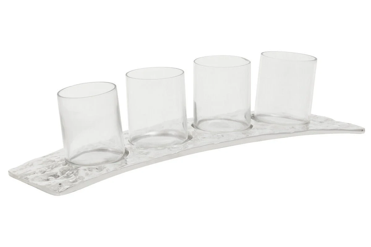 Akola Curved 4 Tealight Holder in Silver - Image 7