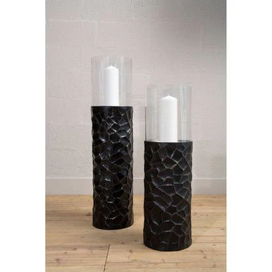 Akola Large Floor Standing Hurricane Candle Holder In Black - Image 9