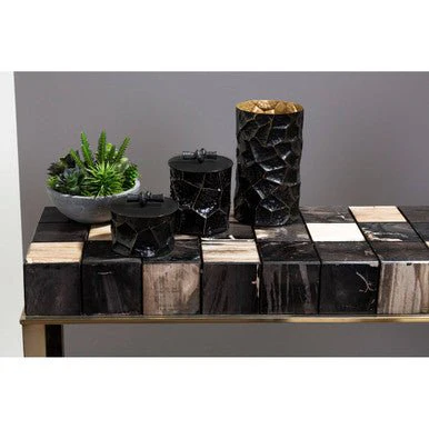 Akola Largemetal Vase In Black And Gold - Image 10