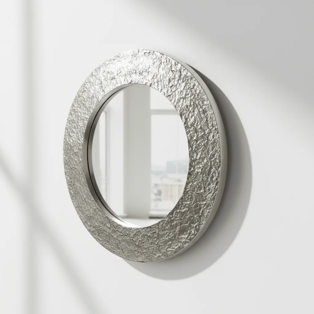 Akola Nickle Finish Round Wall Mirror - Image 4