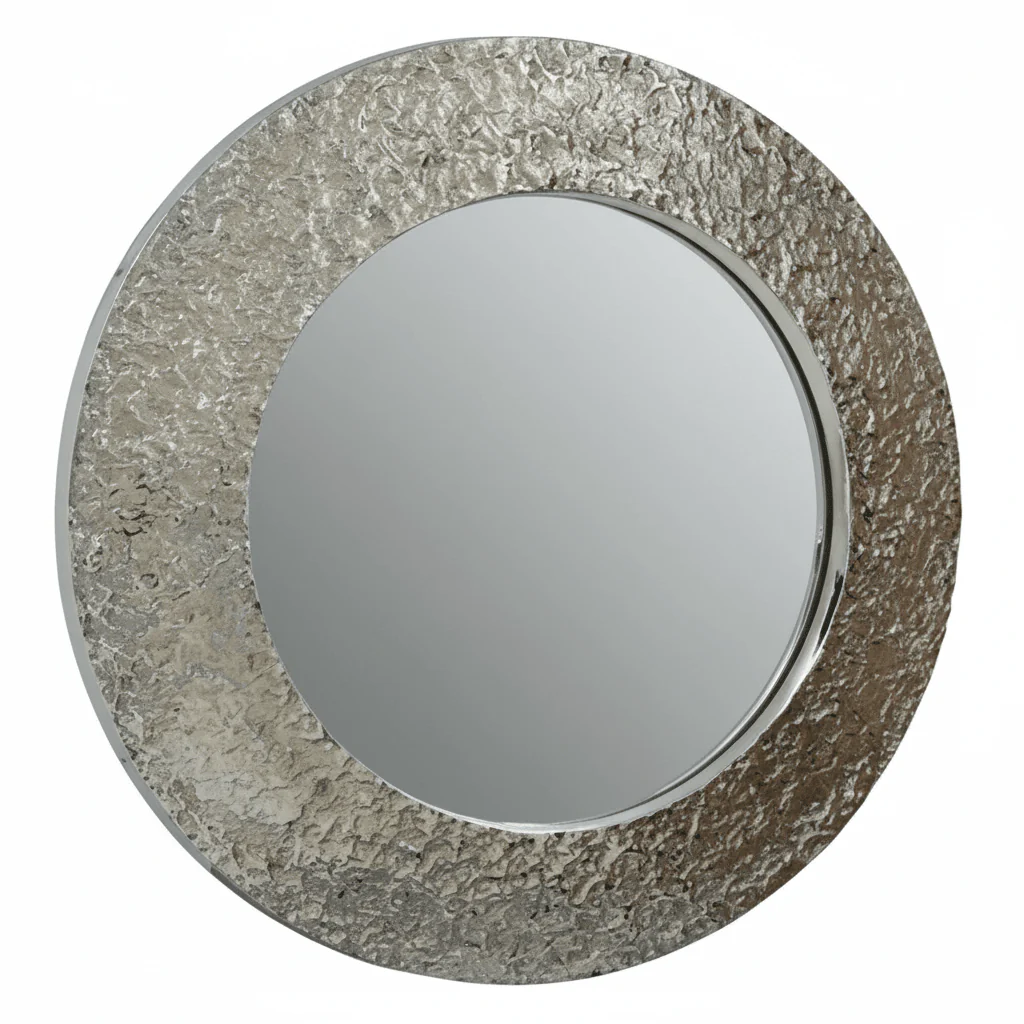 Akola Nickle Finish Round Wall Mirror - Image 5