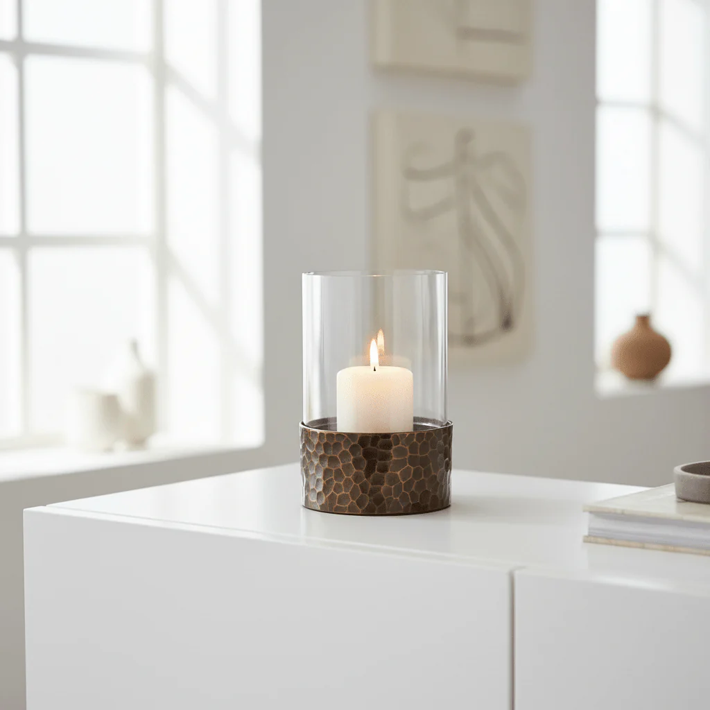Akola Small Antique Gold Candle Holder - Image 3