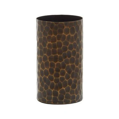 Akola Small Antique Gold Metal Vase - Image 5