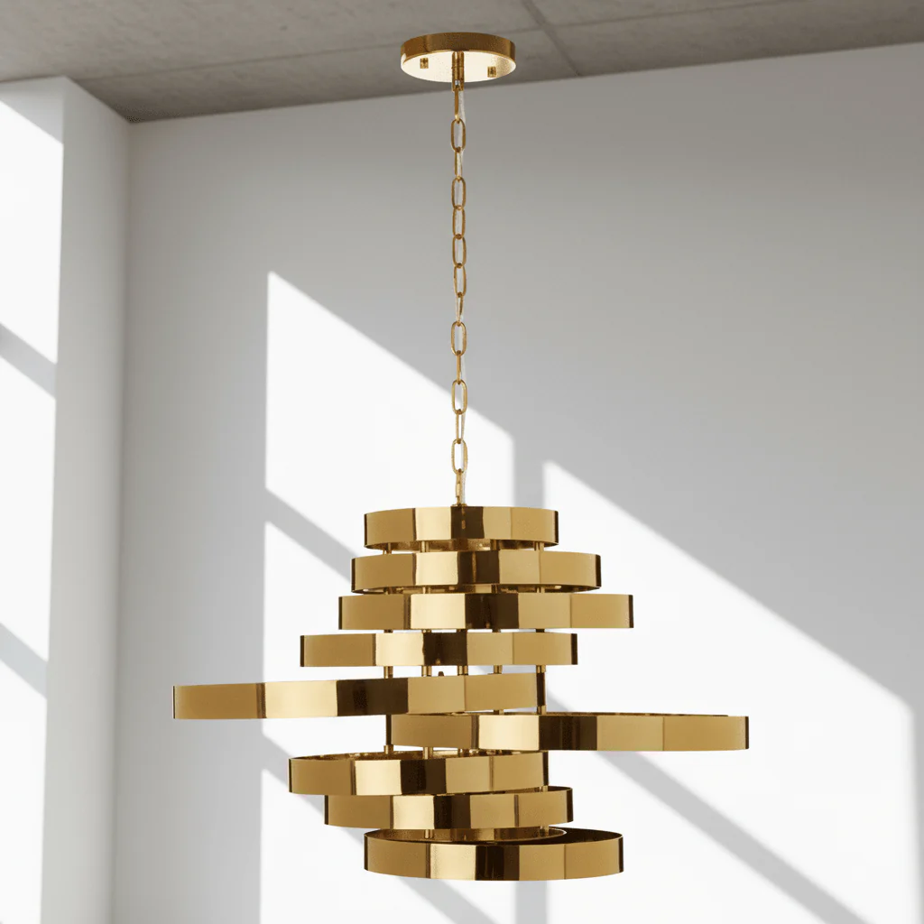 Alana 5 Bulb Gold Finish Pendant Lamp - Image 4