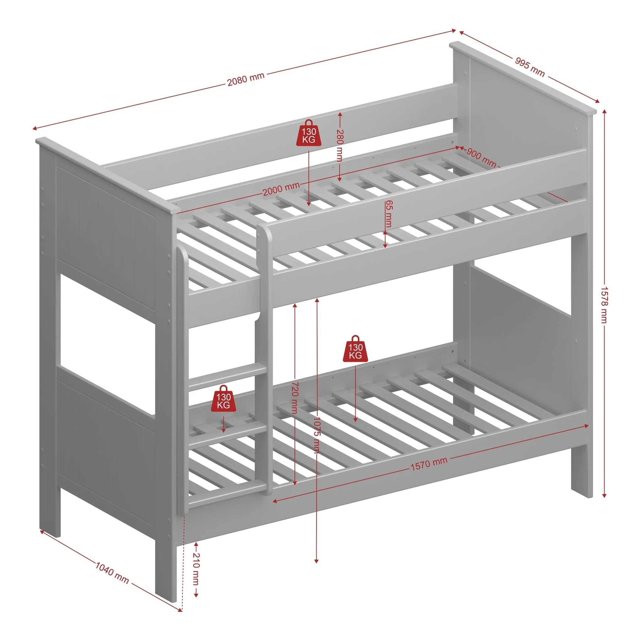 Alba Family Bunk White - Image 12