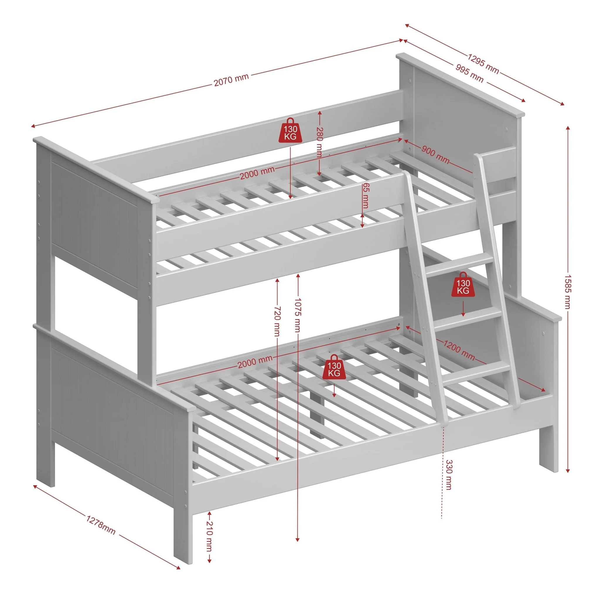 Alba Family Bunk White - Image 22