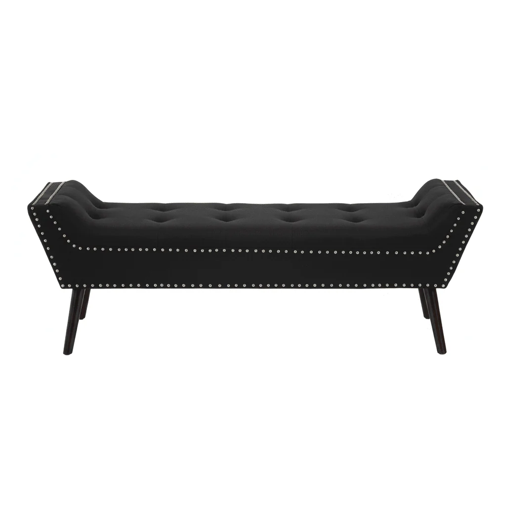 Alea Black Fabric Bench