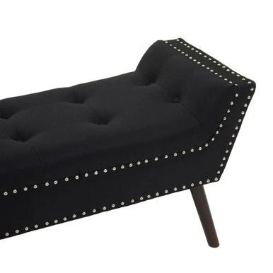 Alea Black Fabric Bench - Image 9