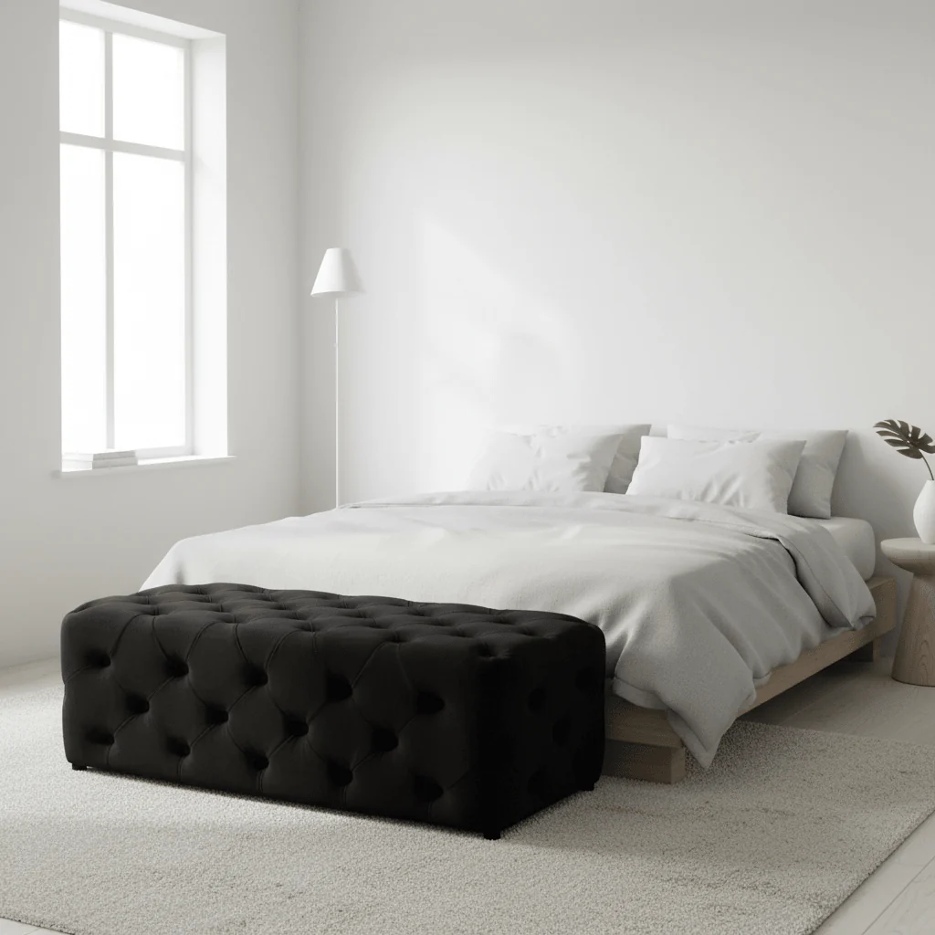 Alea Black Velvet Bench - Image 3