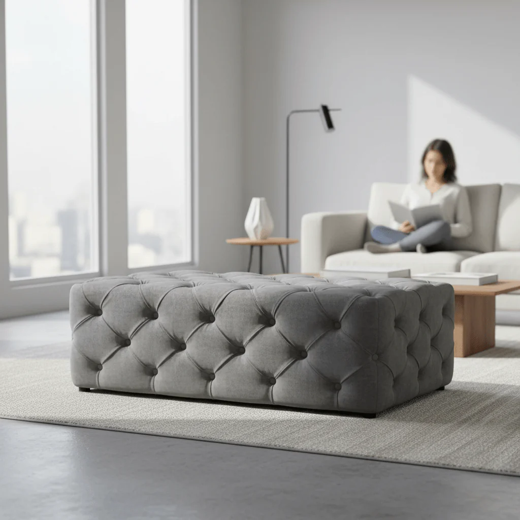 Alea Grey Velvet Bench - Image 2
