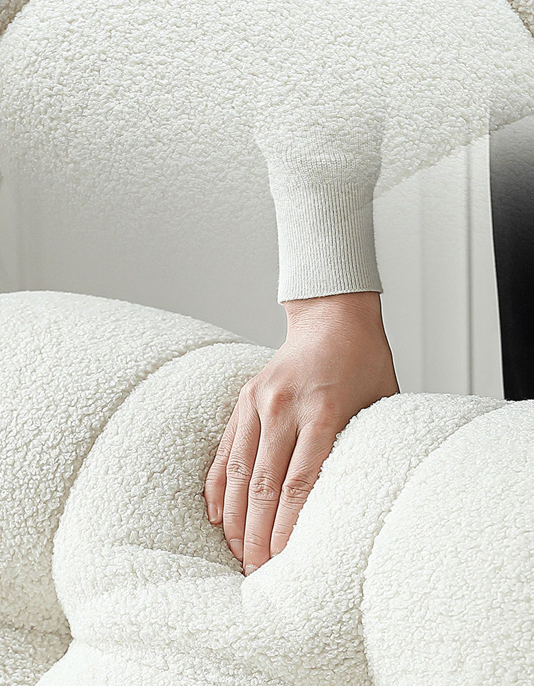 Aletheia Accent Armchair, Lounge Chair, White Boucle - Image 11