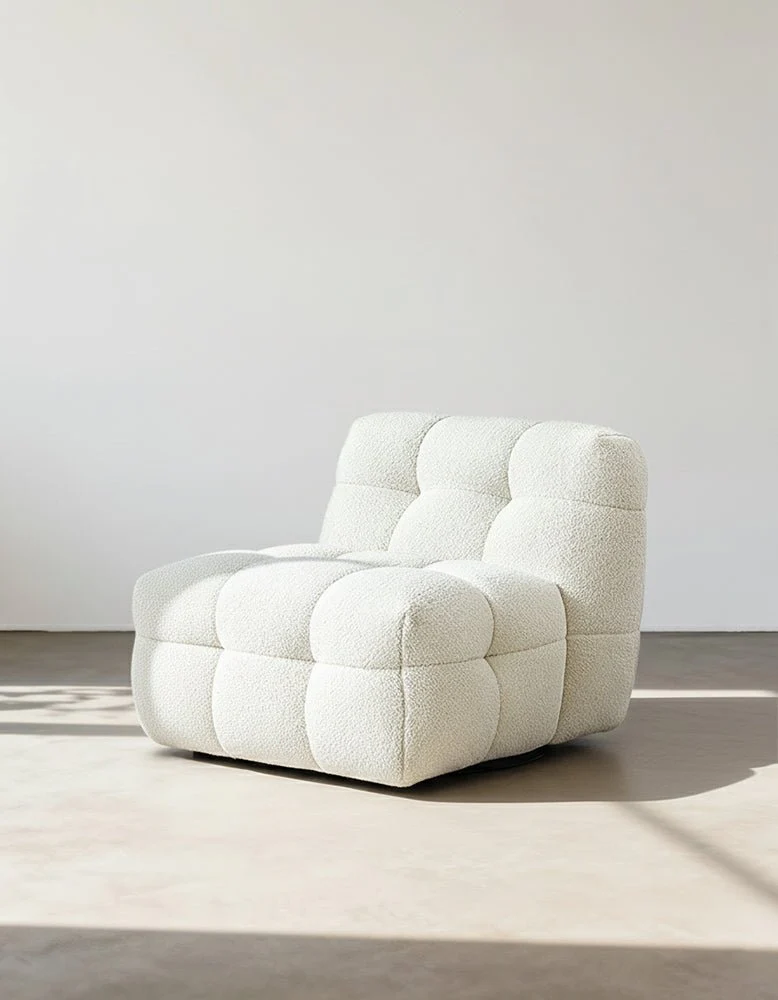 Aletheia Accent Armchair, Lounge Chair, White Boucle - Image 5