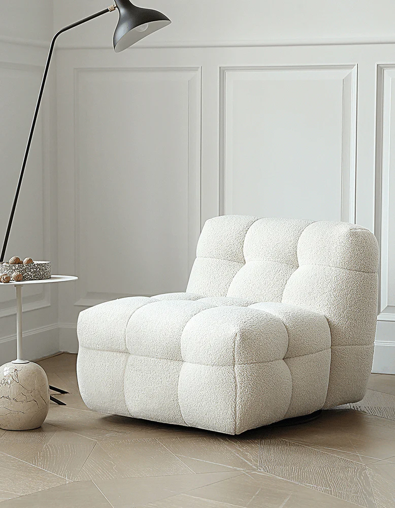 Aletheia Accent Armchair, Lounge Chair, White Boucle - Image 9