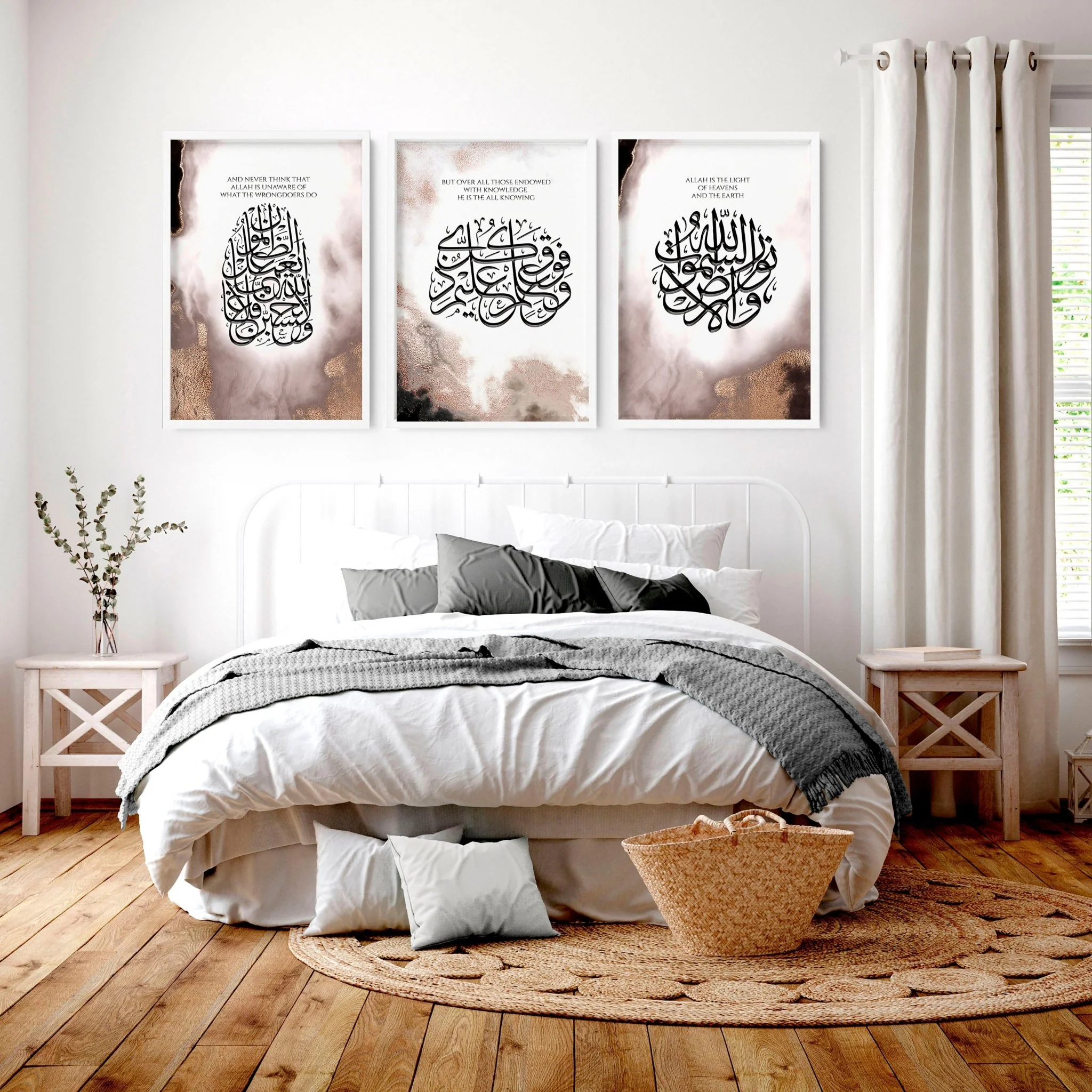 Allah u Akbar in Arabic prints for bedroom | set of 3 wall art prints - Image 3